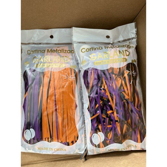 Halloween Parade Floats Foil Fringe 2 Pack Decor Tinsel Streamers Banner - Picture 2 of 2